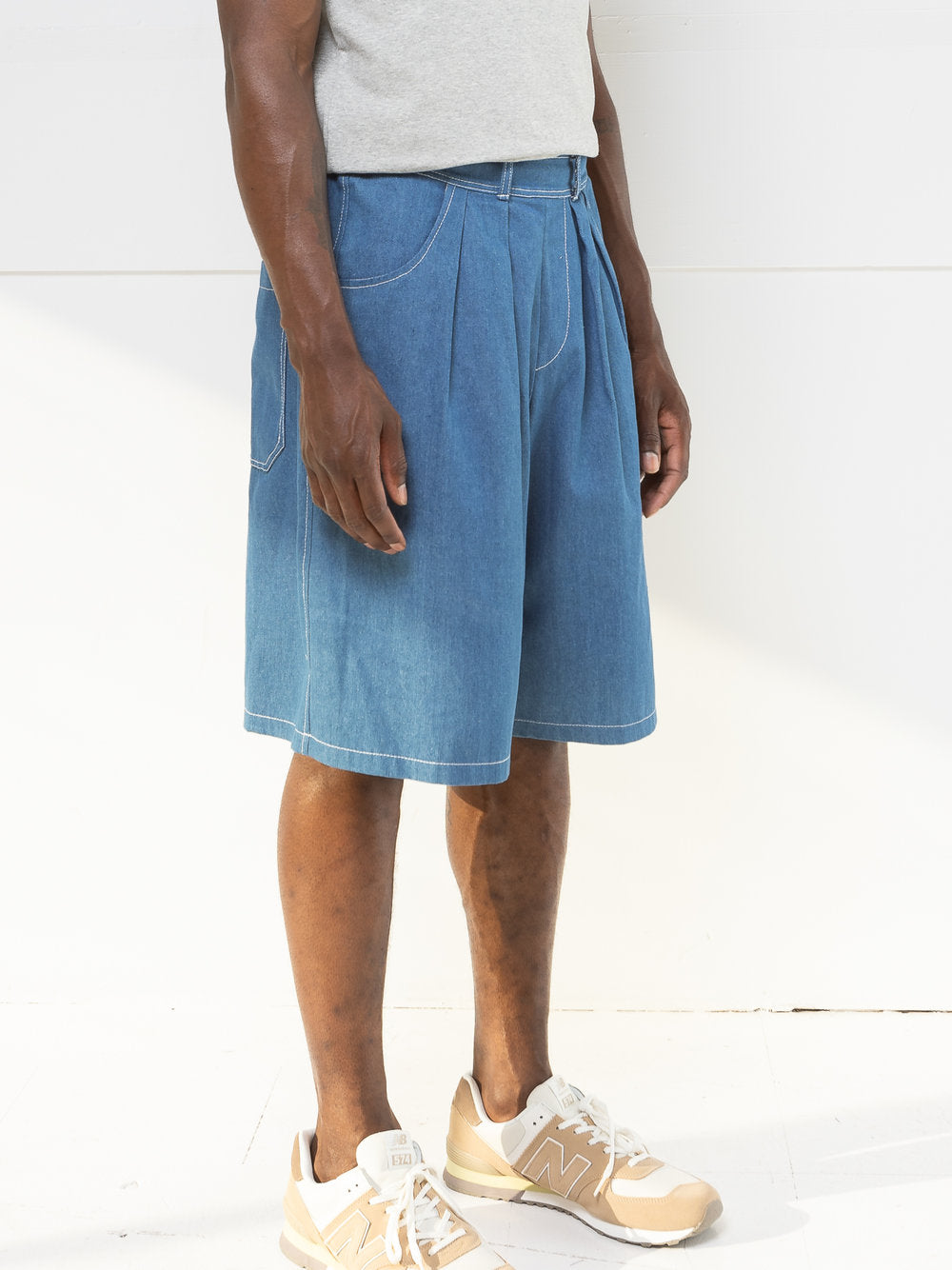 *MERCY HOUSE CAIUS DENIM PLEATED JORTS