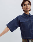 EVE GRAVEL chemise Iris marine
