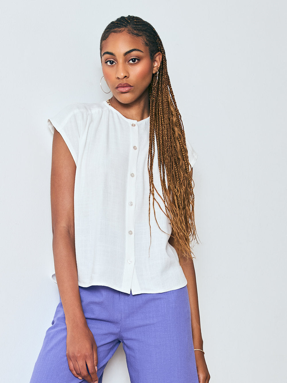 DAGG &amp; STACEY haut Campbell blanc