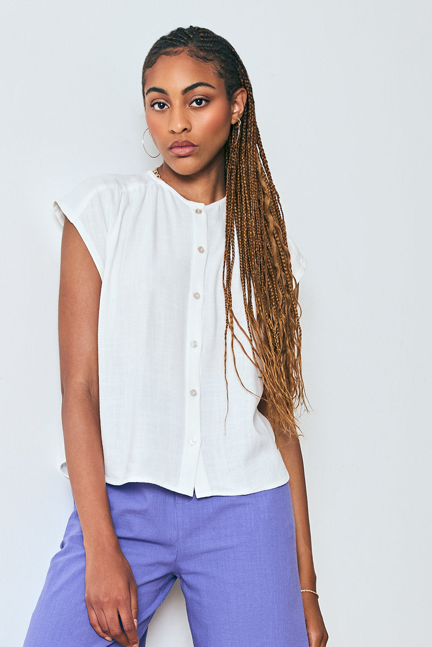 DAGG &amp; STACEY haut Campbell blanc