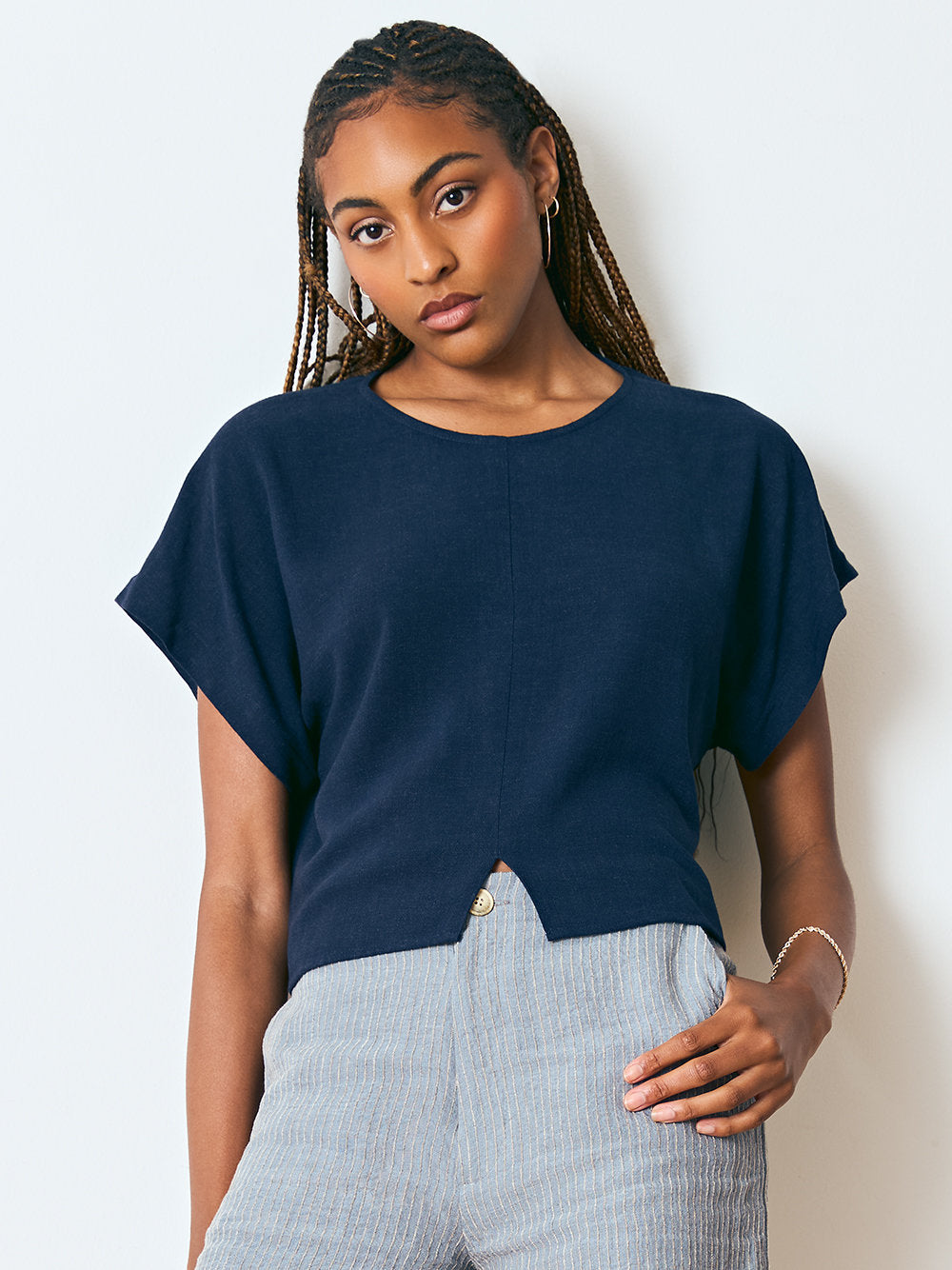 DAGG &amp; STACEY haut Edwin bleu marine