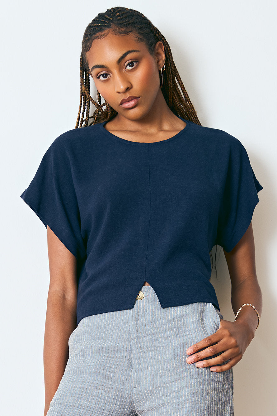 DAGG &amp; STACEY haut Edwin bleu marine
